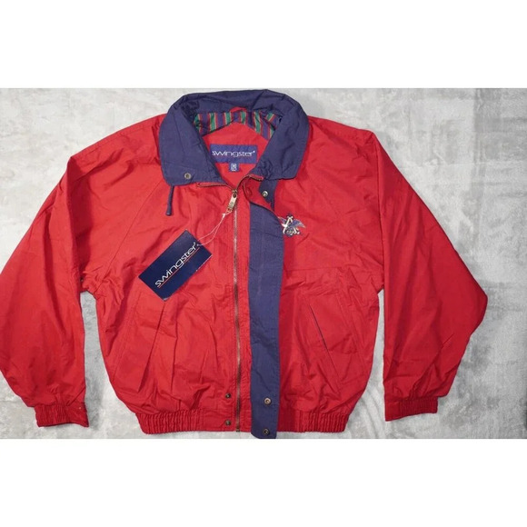 VTG Anheuser Busch Coachs Jacket Mens Red Medium Made in USA Beer Eagle Logo - Picture 6 of 13